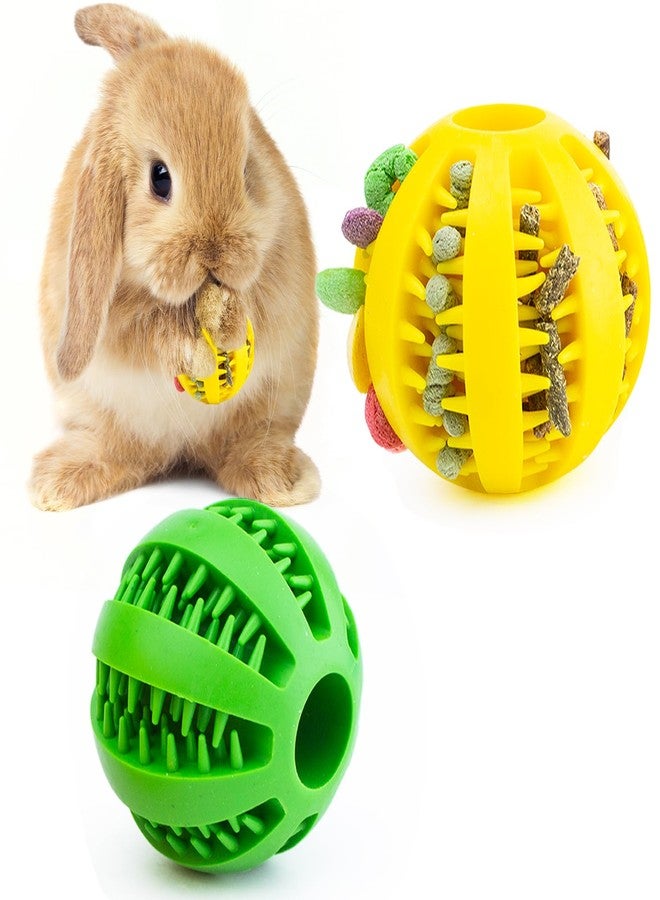 OOXYG Rabbit Teething Toys Ball Small Animals Play Balls Treat Dispensing Rabbit Balls Puzzle Chew Balls & Rolling Toys for Bunny, Improve Pets Teeth Health for Rabbit, Guinea Pigs 2pack - Image 2